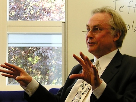 Photo credit: Julia Vitullo-Martin; Description: Richard Dawkins, lecturing at Templeton-Cambridge Journalism Fellowships
